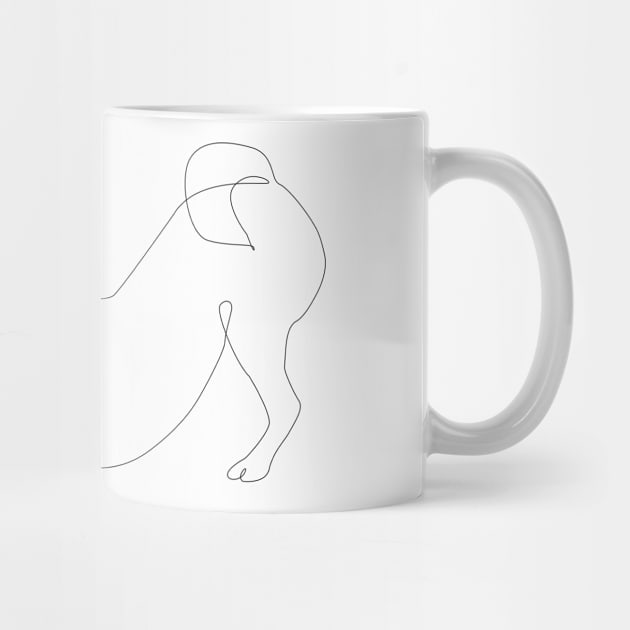 One line Shiba Inu Downward Dog by huebucket